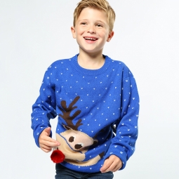 Reindeer - 2D kids Christmas jumper