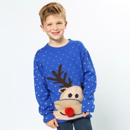 Reindeer - 2D kids Christmas jumper