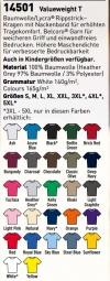 12 T-shirts KLEUR Fruit of the Loom